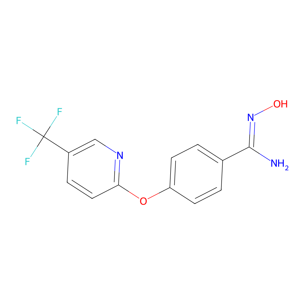 N'-hydroxy-4-[5-(trifluoromethyl)pyridin-2-yl]oxybenzenecarboximidamide molecular structure, CAS 263161-34-8