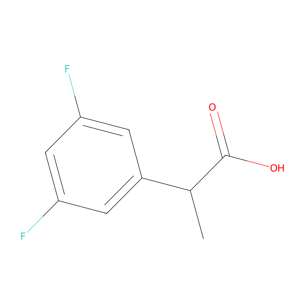 2-(3,5-Difluorophenyl)propanoic acid molecular structure, CAS 263162-45-4