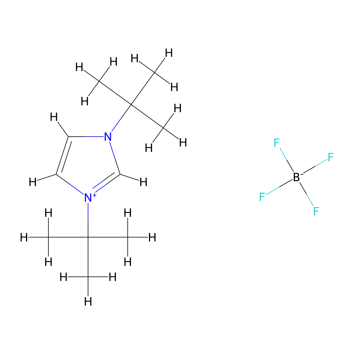 1,3-Di-tert-butyl-1H-imidazol-3-ium tetrafluoroborate molecular structure, CAS 263163-17-3