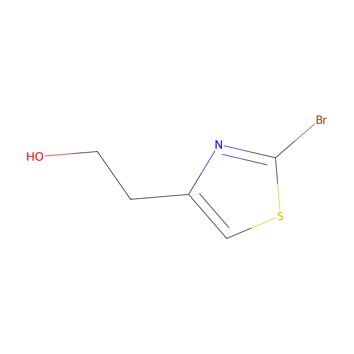 2-(2-Bromo-1,3-thiazol-4-yl)ethan-1-ol molecular structure, CAS 263169-24-0