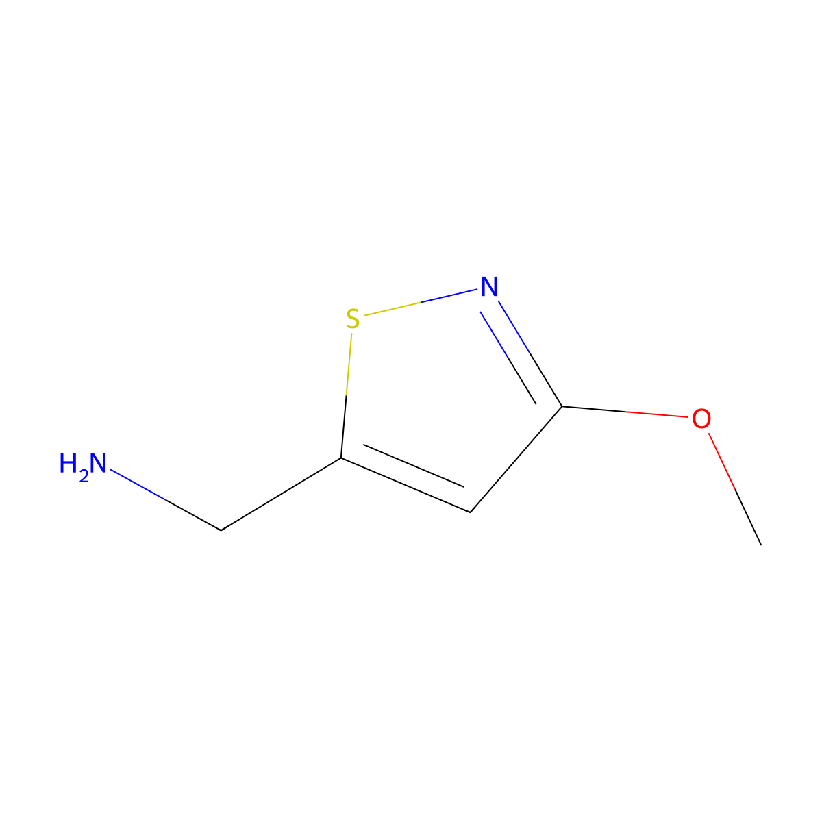 (3-Methoxy-1,2-thiazol-5-yl)methanamine molecular structure, CAS 263169-34-2