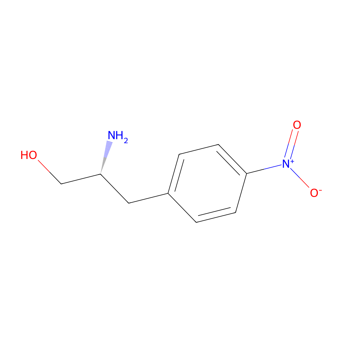 (2R)-2-amino-3-(4-nitrophenyl)propan-1-ol molecular structure, CAS 263169-39-7