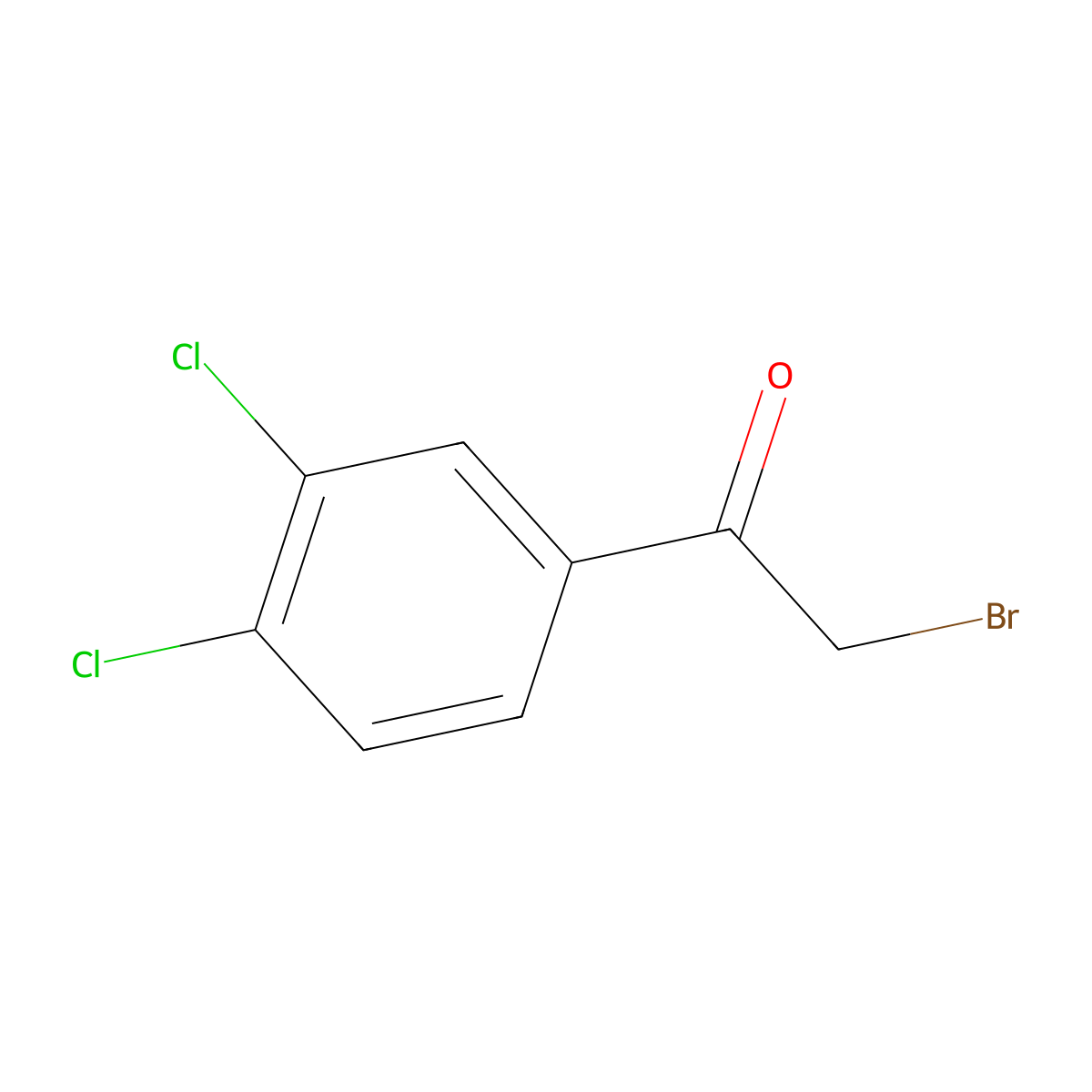 2-Bromo-1-(3,4-dichlorophenyl)ethanone molecular structure, CAS 2632-10-2