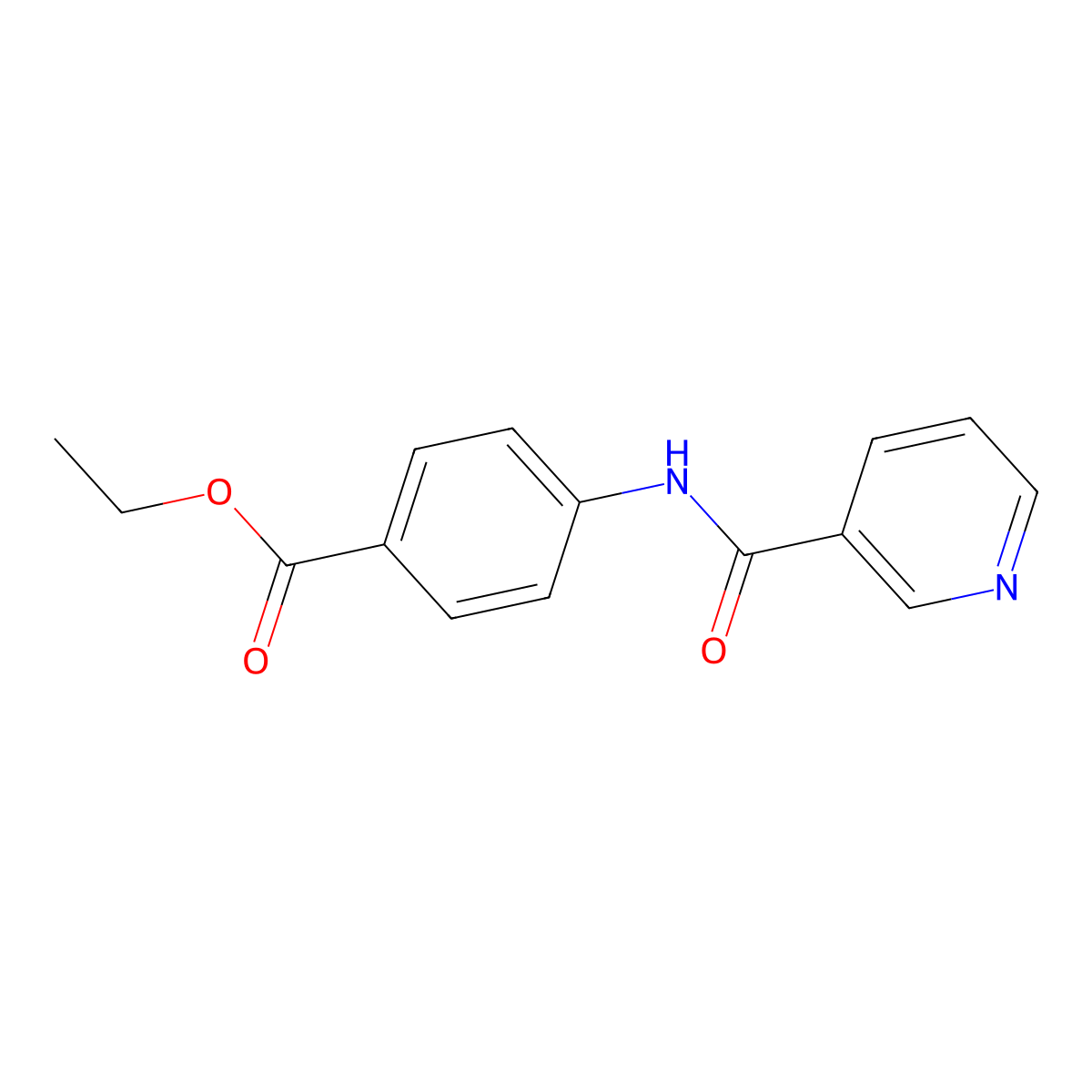 Ethyl 4-(pyridine-3-carbonylamino)benzoate molecular structure, CAS 26321-06-2