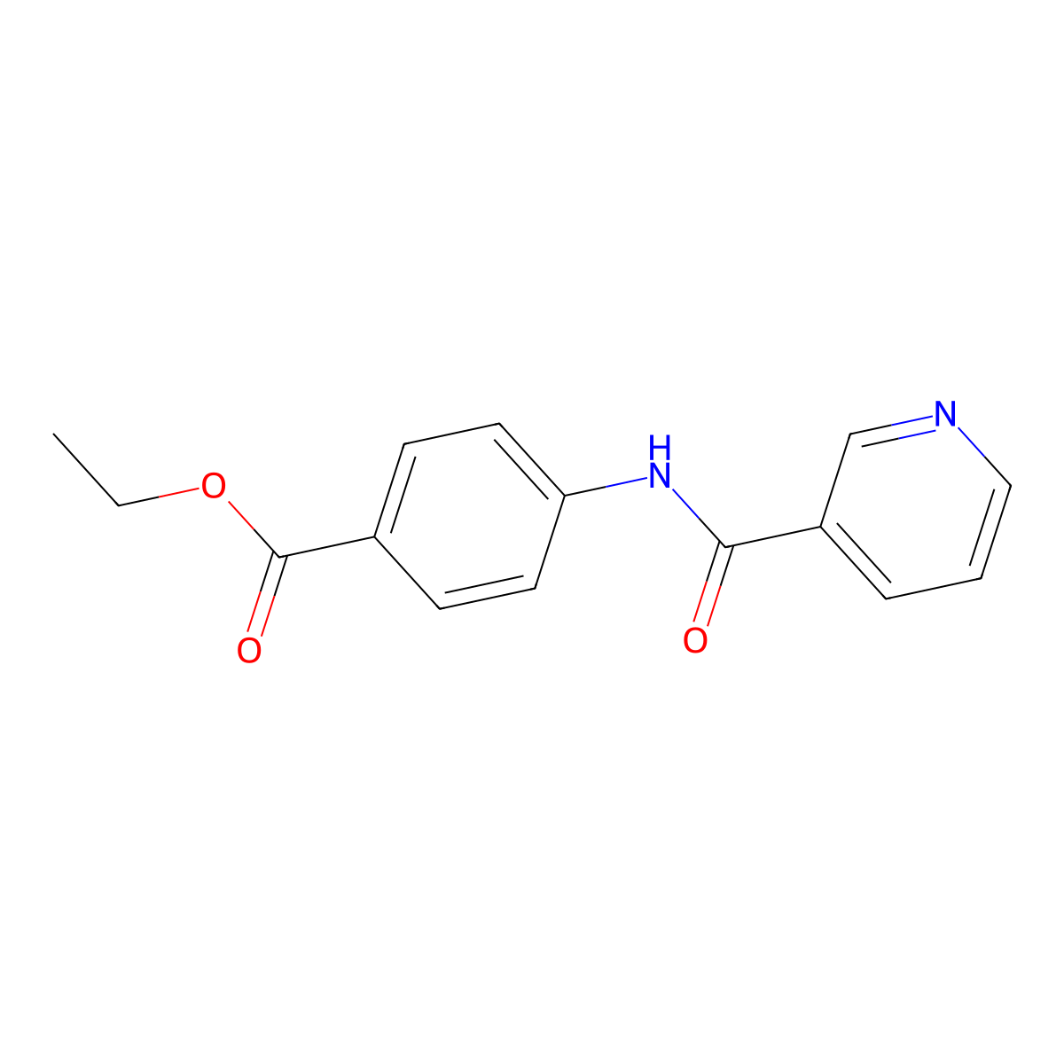Ethyl 4-(pyridine-3-carbonylamino)benzoate molecular structure, CAS 26321-06-2