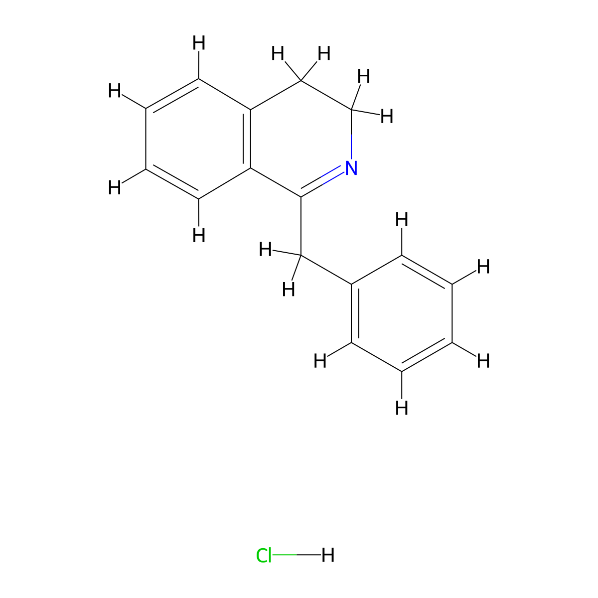 1-Benzyl-3,4-dihydroisoquinoline hydrochloride molecular structure, CAS 26323-31-9