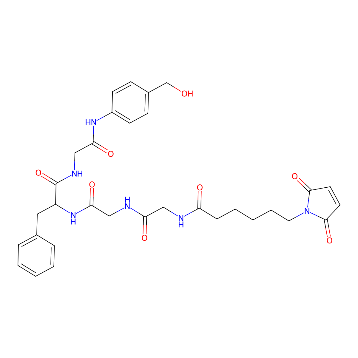 Mc-Gly-Gly-Phe-Gly-PAB-OH molecular structure, CAS 2632342-05-1