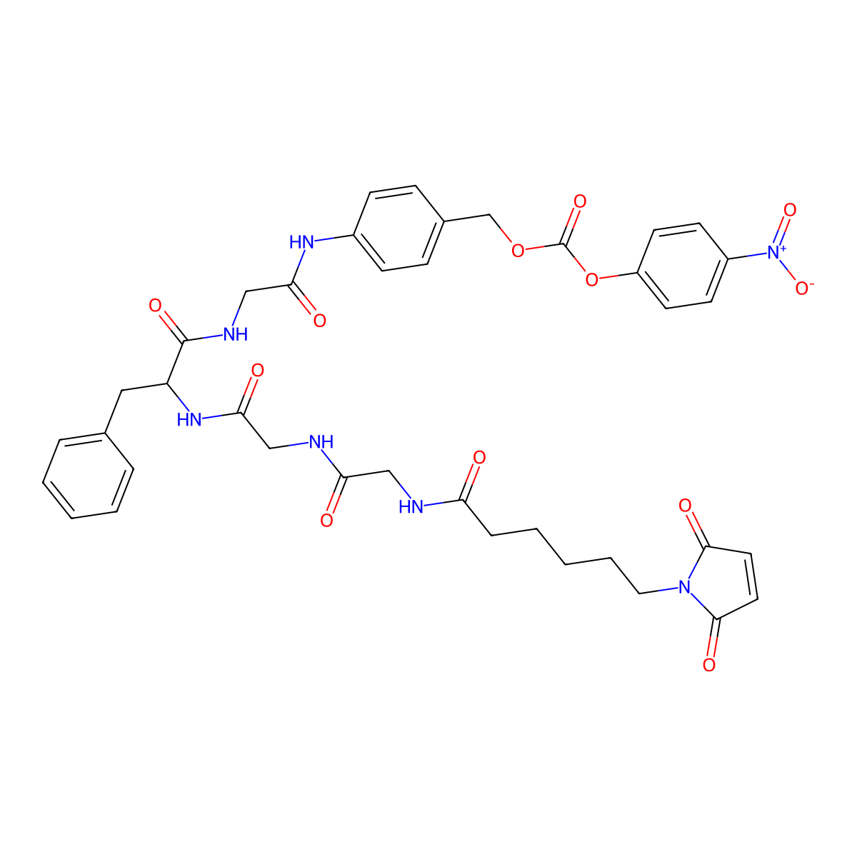 MC-Gly-Gly-Phe-Gly-PAB-PNP molecular structure, CAS 2632342-16-4