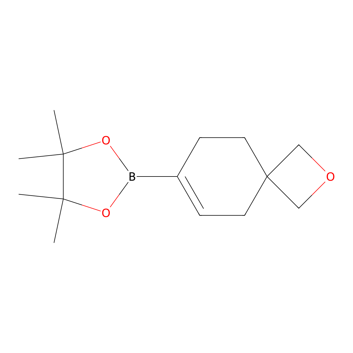 4,4,5,5-Tetramethyl-2-(2-oxaspiro[3.5]non-6-en-7-yl)-1,3,2-dioxaborolane molecular structure, CAS 2632342-80-2