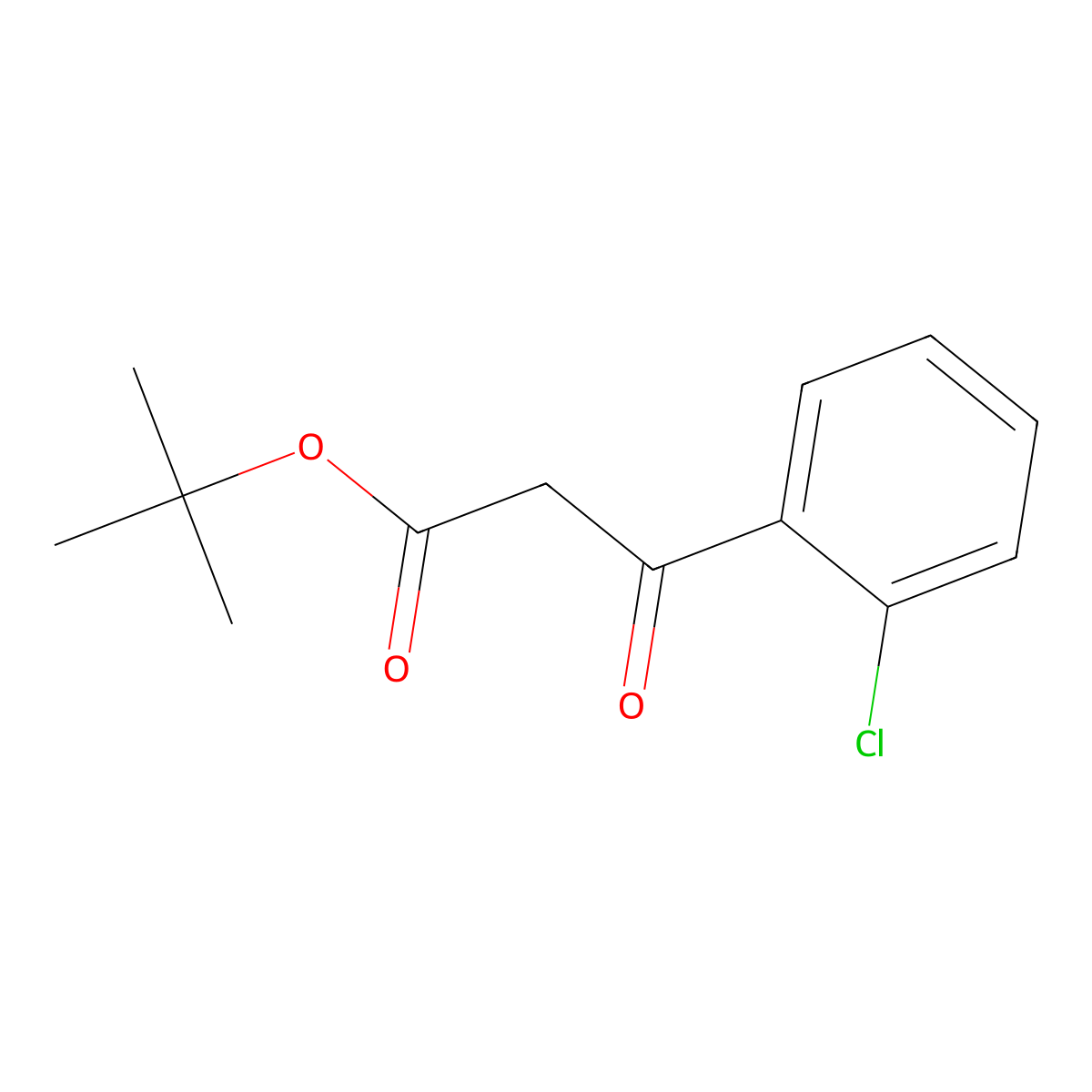 Tert-butyl 3-(2-chlorophenyl)-3-oxopropanoate molecular structure, CAS 263239-24-3
