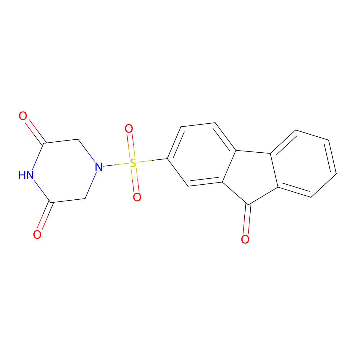 4-(9-Oxofluoren-2-yl)sulfonylpiperazine-2,6-dione molecular structure, CAS 263244-19-5