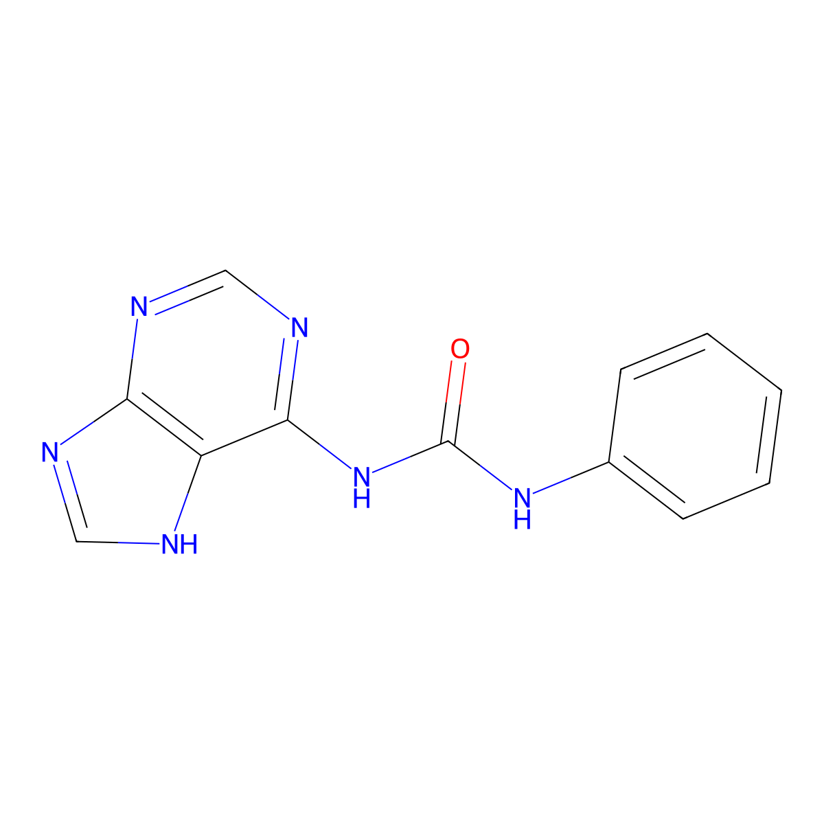 Urea, 1-phenyl-3-purin-6-yl- molecular structure, CAS 26325-06-4