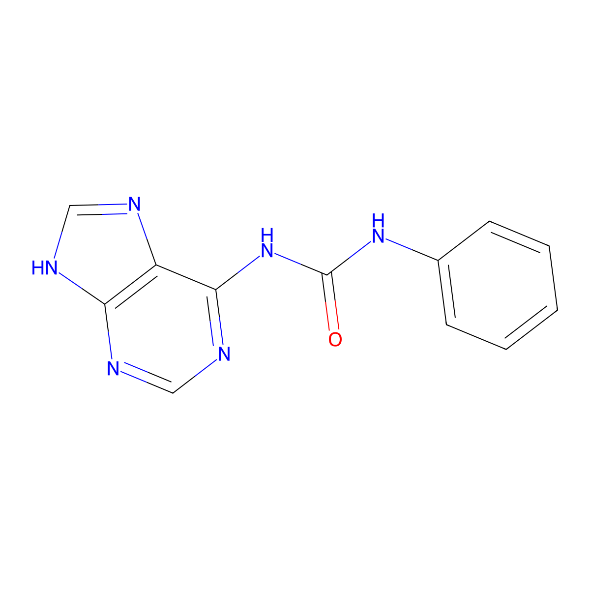 Urea, 1-phenyl-3-purin-6-yl- molecular structure, CAS 26325-06-4