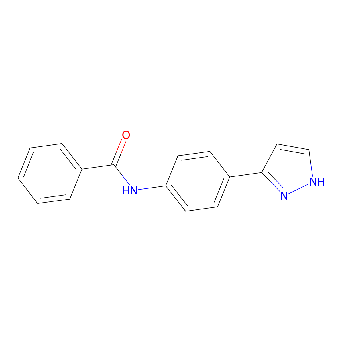 N-(4-(1H-pyrazol-3-yl)phenyl)benzamide molecular structure, CAS 263257-72-3