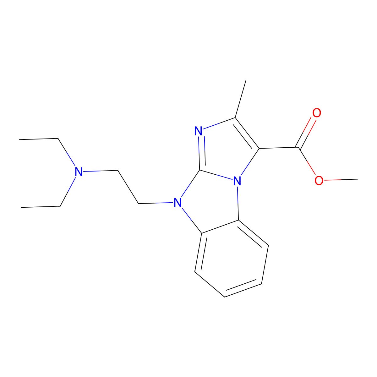 methyl 9-[2-(diethylamino)ethyl]-2-methyl-9H-imidazo[1,2-a]benzimidazole-3-carboxylate molecular structure, CAS 263266-96-2