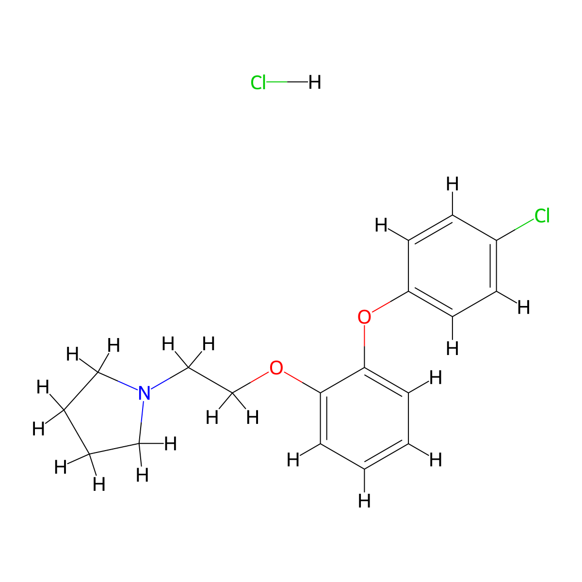 Phenetole, o-(p-chlorophenoxy)-beta-pyrrolidinyl-, hydrochloride molecular structure, CAS 26327-75-3