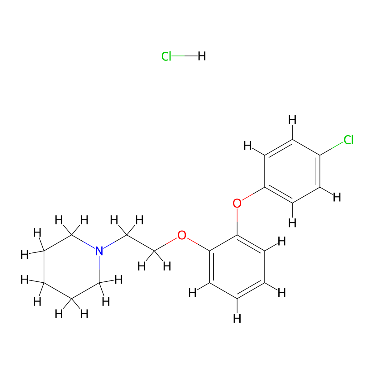 Phenetole, o-(p-chlorophenoxy)-beta-piperidino-, hydrochloride molecular structure, CAS 26327-76-4