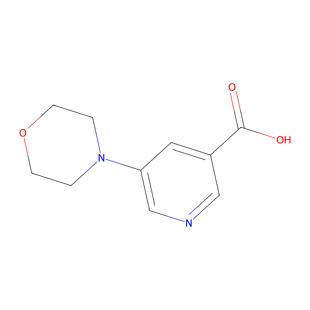 5-(Morpholin-4-yl)pyridine-3-carboxylic acid molecular structure, CAS 263270-06-0