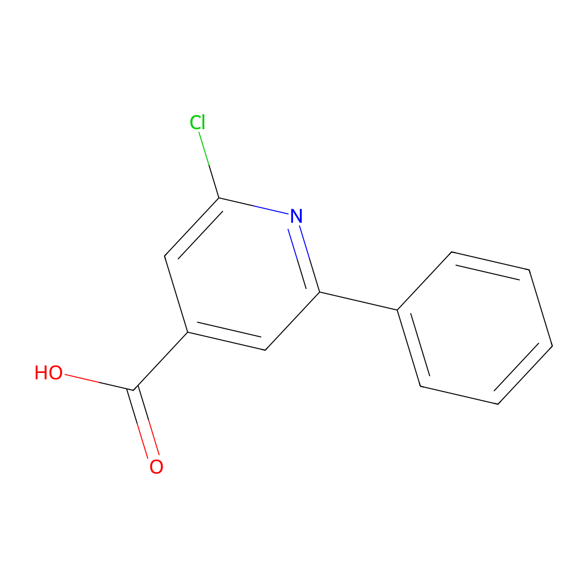 2-Chloro-6-phenylpyridine-4-carboxylic acid molecular structure, CAS 263270-36-6