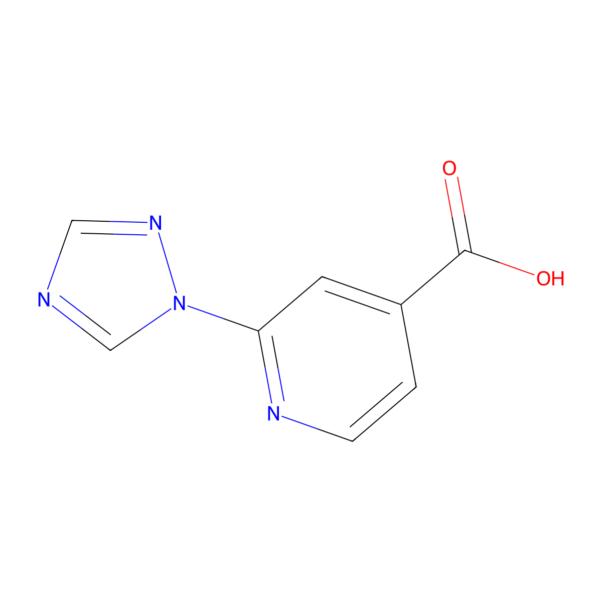 2-(1H-1,2,4-triazol-1-yl)pyridine-4-carboxylic acid molecular structure, CAS 263270-38-8