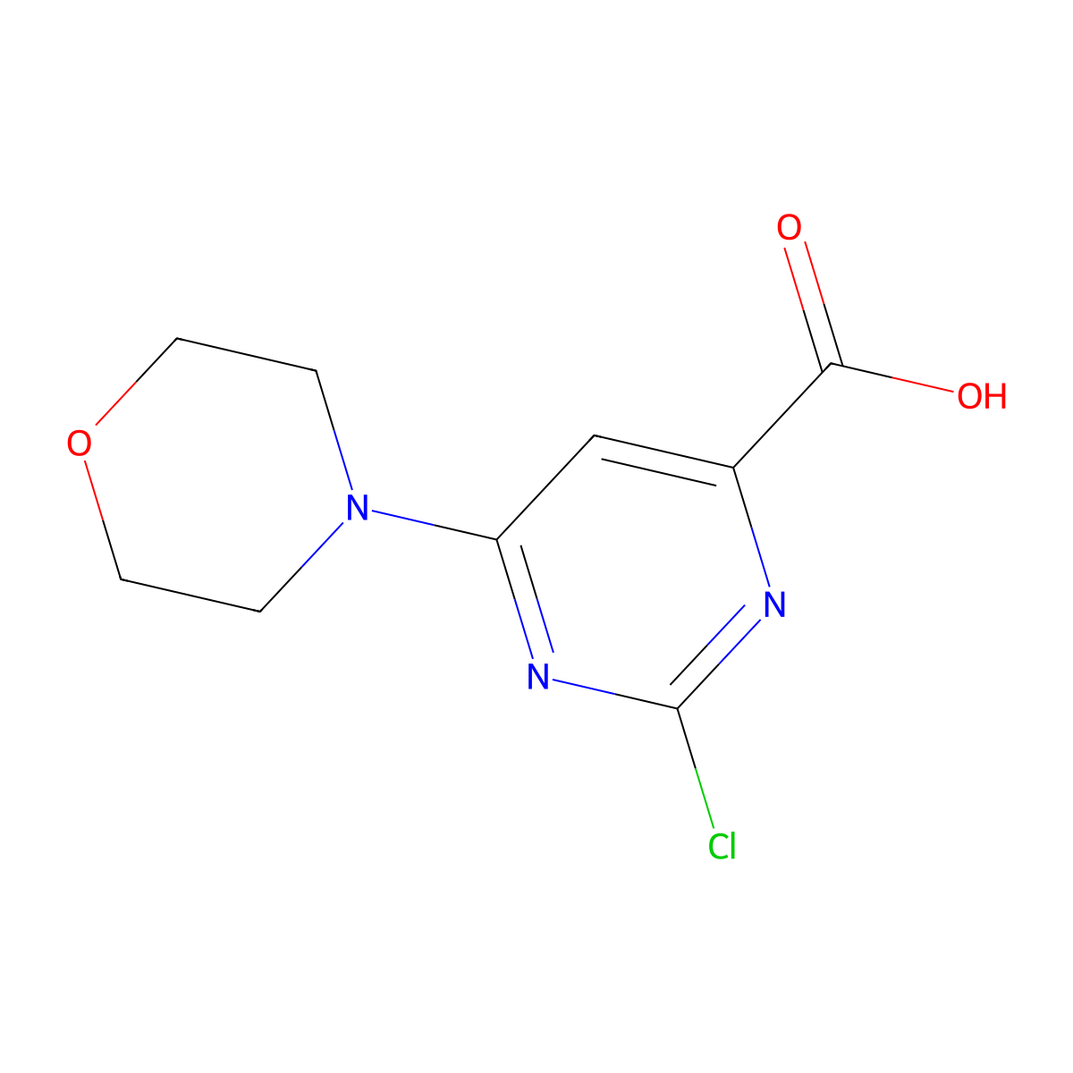 2-Chloro-6-morpholinopyrimidine-4-carboxylic acid molecular structure, CAS 263270-40-2