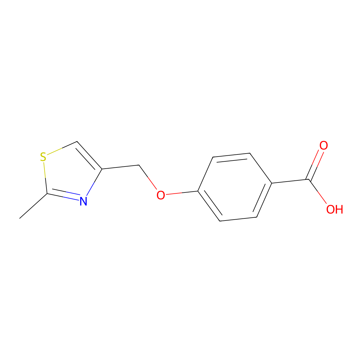 4-[(2-methyl-1,3-thiazol-4-yl)methoxy]benzoic Acid molecular structure, CAS 263270-62-8