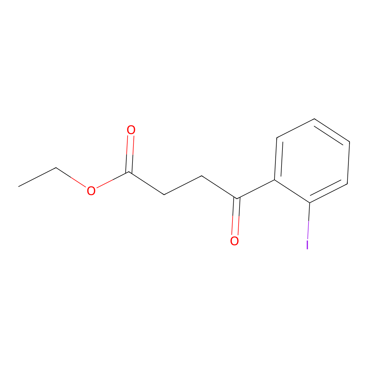 Ethyl 4-(2-iodophenyl)-4-oxobutyrate molecular structure, CAS 263273-52-5