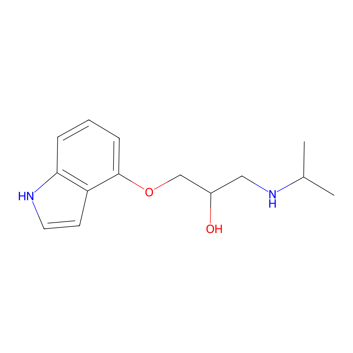 (-)-Pindolol molecular structure, CAS 26328-11-0