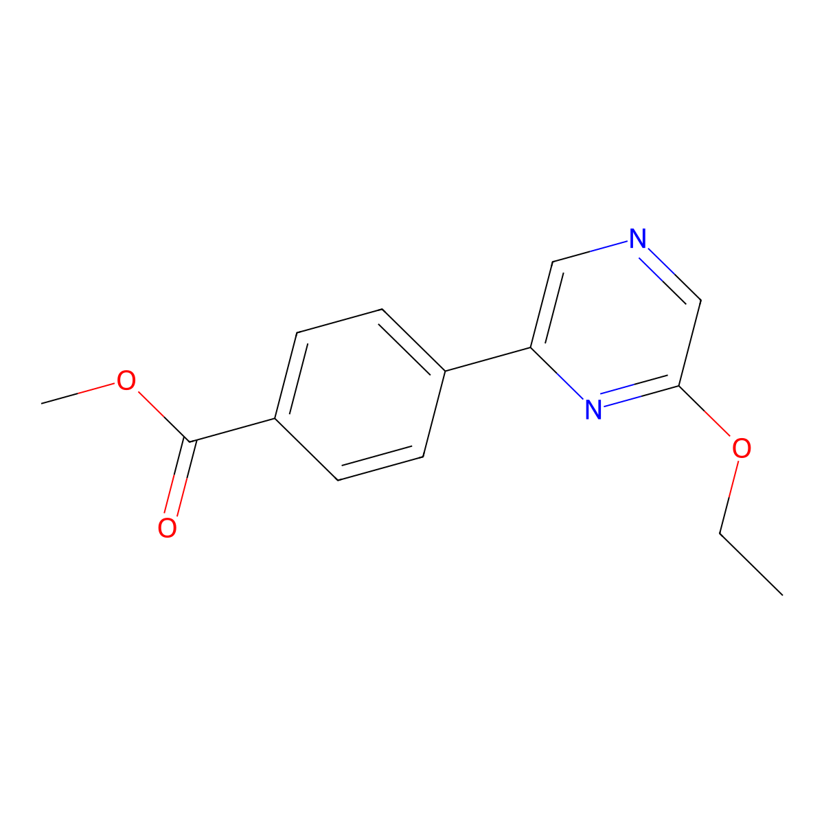Methyl 4-(6-ethoxypyrazin-2-yl)benzoate molecular structure, CAS 2632917-72-5