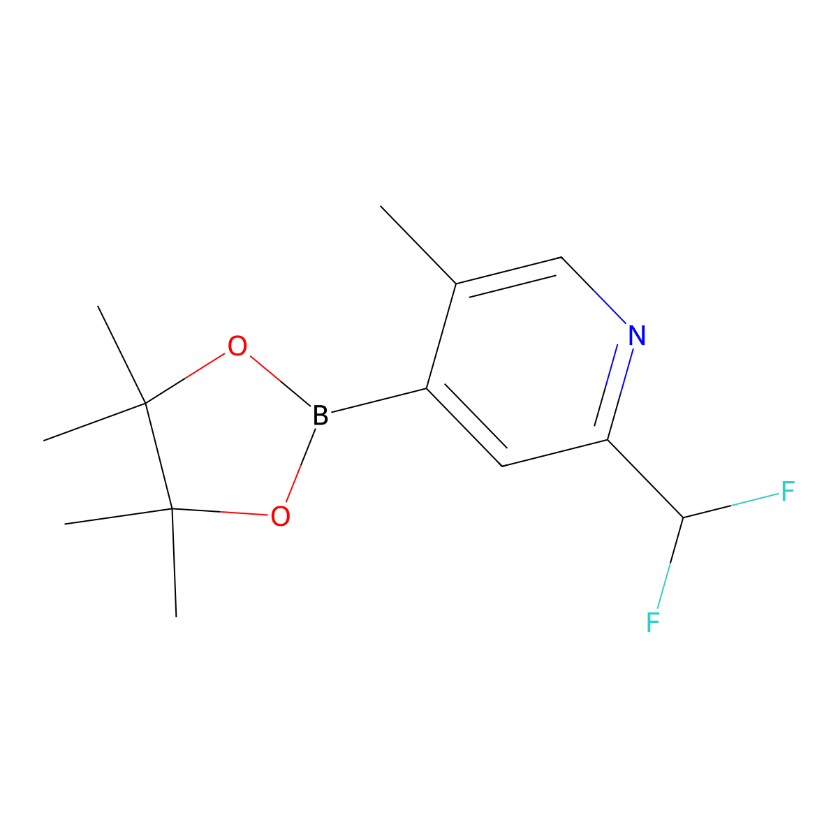 2-(Difluoromethyl)-5-methyl-4-(4,4,5,5-tetramethyl-1,3,2-dioxaborolan-2-yl)pyridine molecular structure, CAS 2632985-01-2