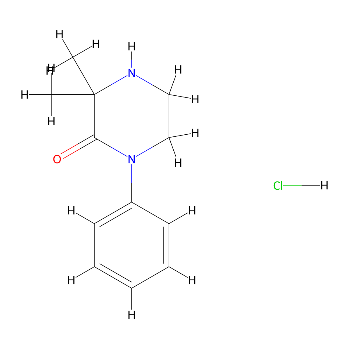 3,3-Dimethyl-1-phenylpiperazin-2-one hydrochloride molecular structure, CAS 2632992-60-8