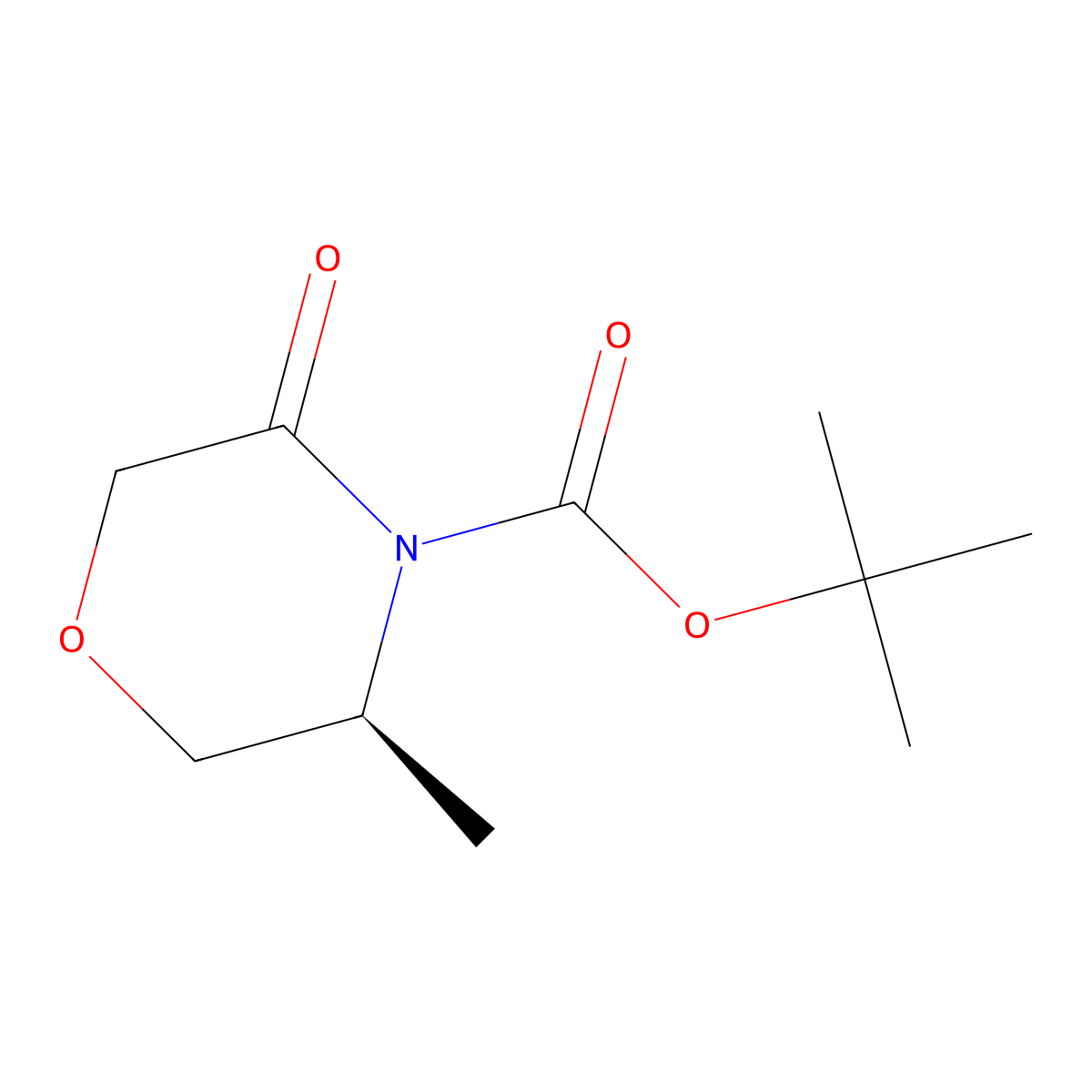 Tert-butyl (3S)-3-methyl-5-oxo-morpholine-4-carboxylate molecular structure, CAS 2632993-39-4