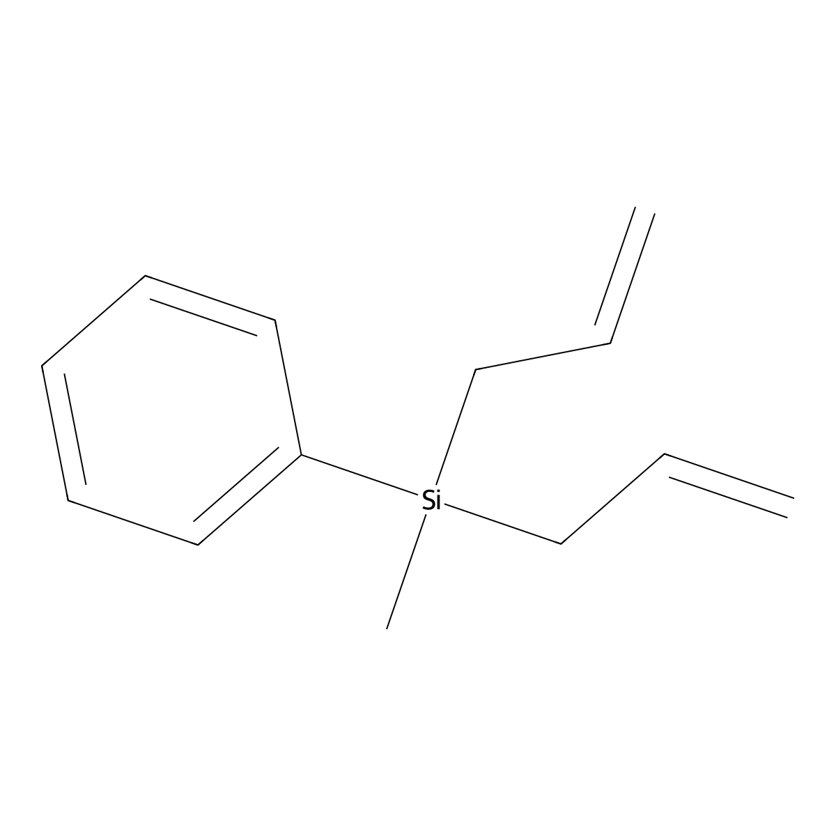 Diallyl(methyl)(phenyl)silane molecular structure, CAS 2633-60-5