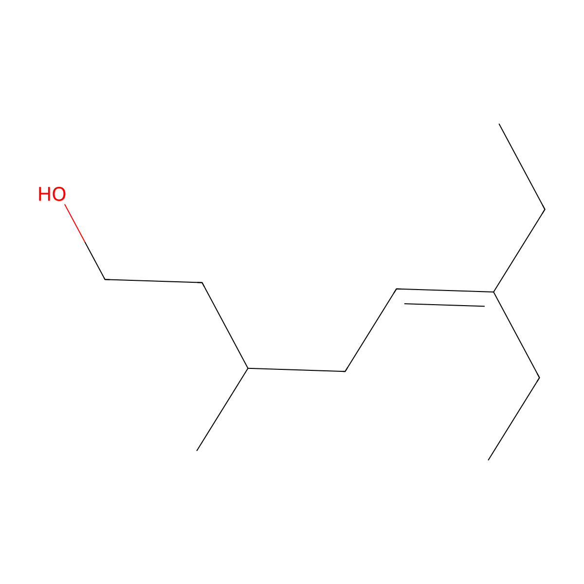 5-Octen-1-ol, 6-ethyl-3-methyl- molecular structure, CAS 26330-64-3
