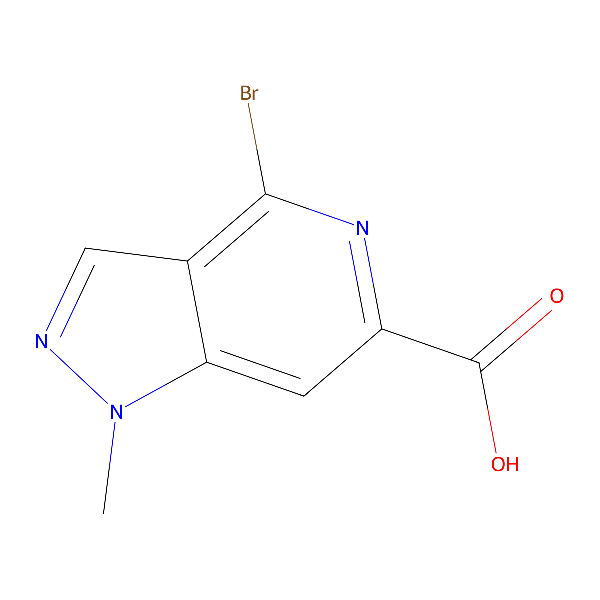 4-Bromo-1-methyl-pyrazolo[4,3-c]pyridine-6-carboxylic acid molecular structure, CAS 2633010-58-7