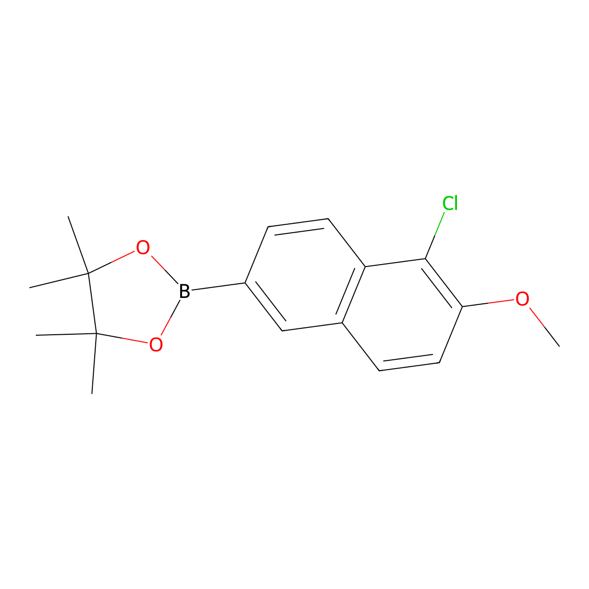 2-(5-Chloro-6-methoxynaphthalen-2-yl)-4,4,5,5-tetramethyl-1,3,2-dioxaborolane molecular structure, CAS 2633024-44-7