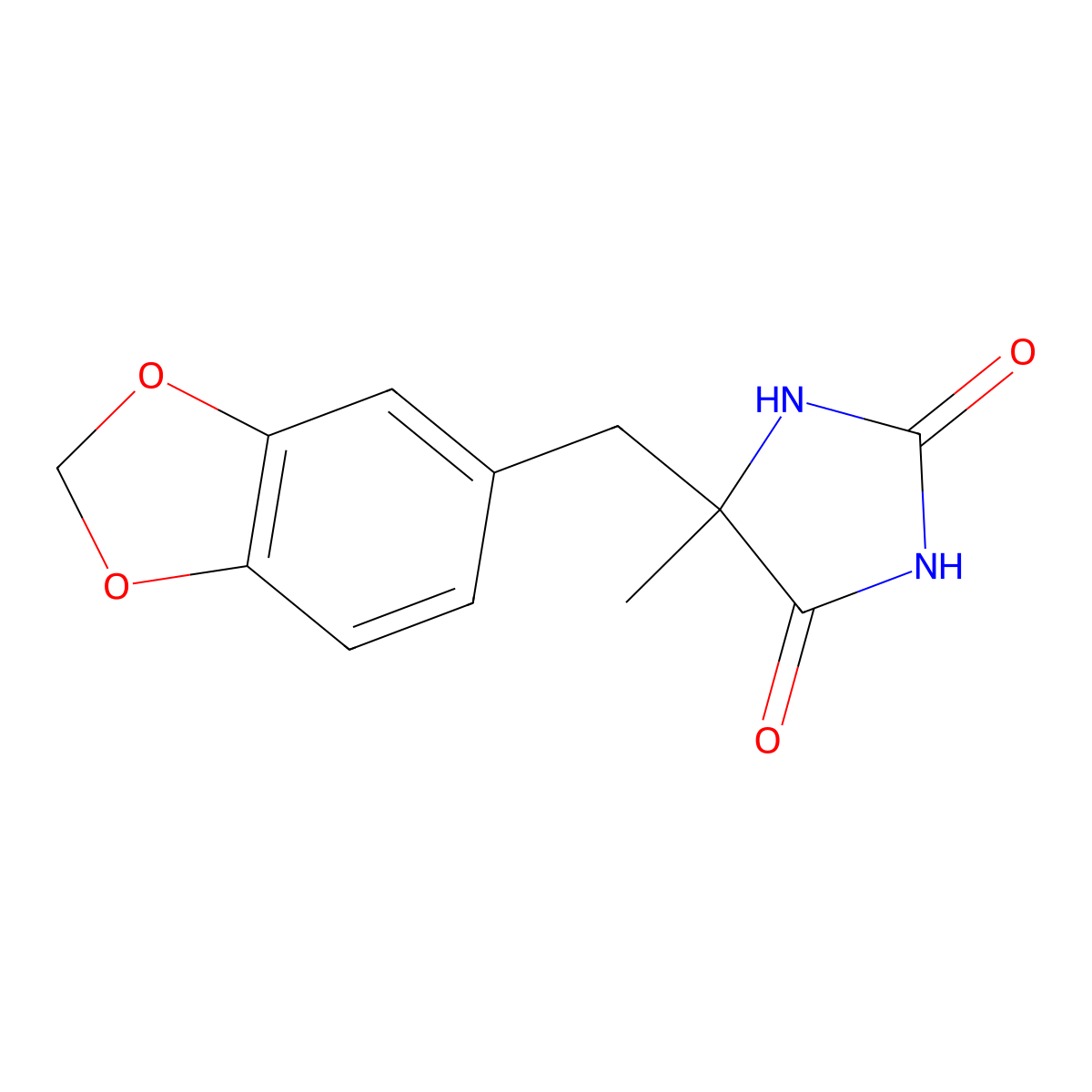 5-Methyl-5-piperonylhydantoin molecular structure, CAS 26332-10-5