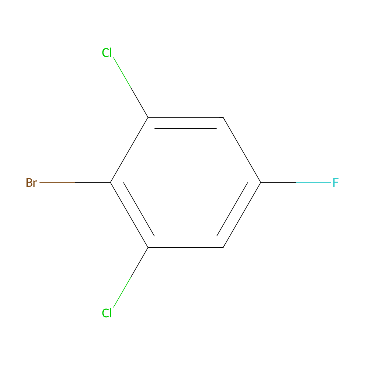 2-Bromo-1,3-dichloro-5-fluorobenzene molecular structure, CAS 263333-82-0