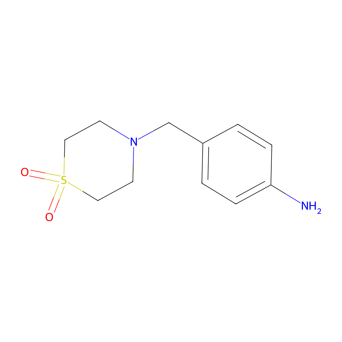4-[(1,1-Dioxo-1,4-thiazinan-4-yl)methyl]aniline molecular structure, CAS 263339-24-8