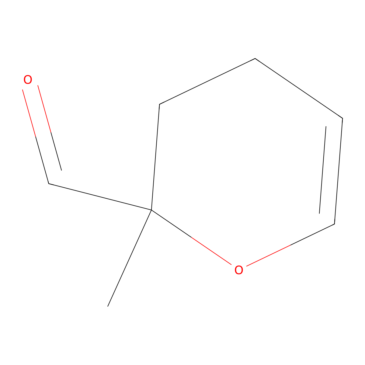 2-Methyl-3,4-dihydro-2H-pyran-2-carbaldehyde molecular structure, CAS 26334-42-9