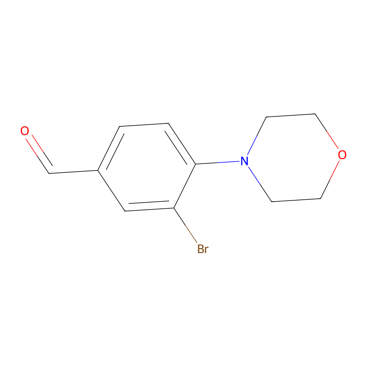 3-Bromo-4-morpholinobenzaldehyde molecular structure, CAS 263349-24-2