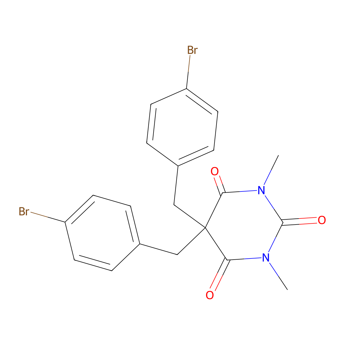 5,5-Bis[(4-bromophenyl)methyl]-1,3-dimethyl-1,3-diazinane-2,4,6-trione molecular structure, CAS 263356-33-8