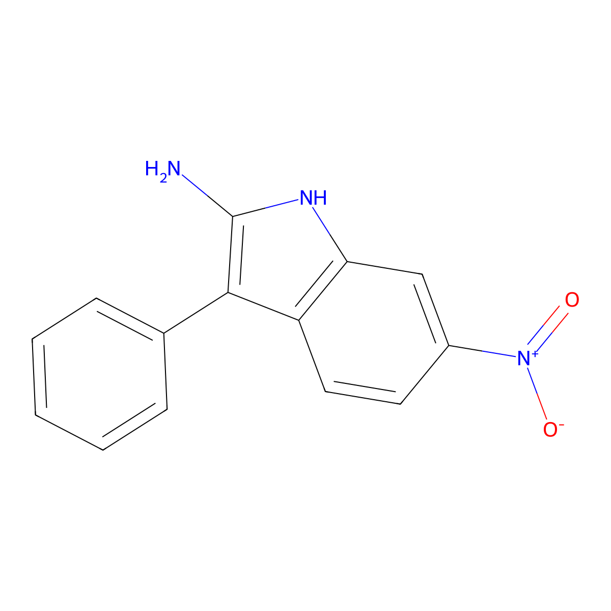 2-Amino-3-phenyl-6-nitroindole molecular structure, CAS 263357-35-3
