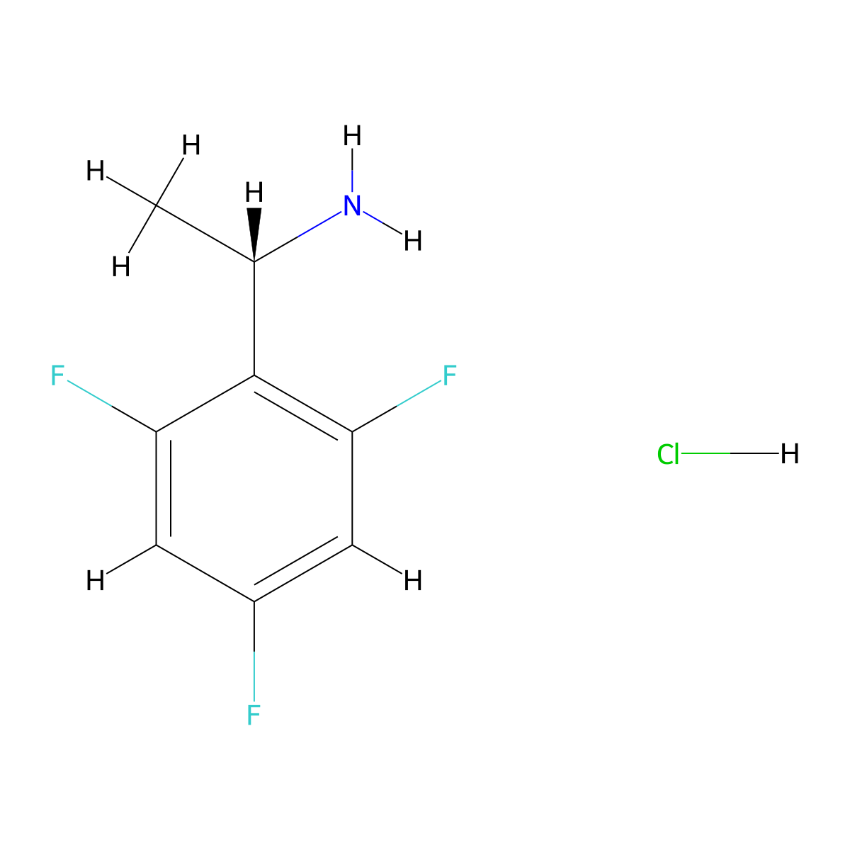 (S)-1-(2,4,6-Trifluorophenyl)ethan-1-amine hydrochloride molecular structure, CAS 2633638-67-0