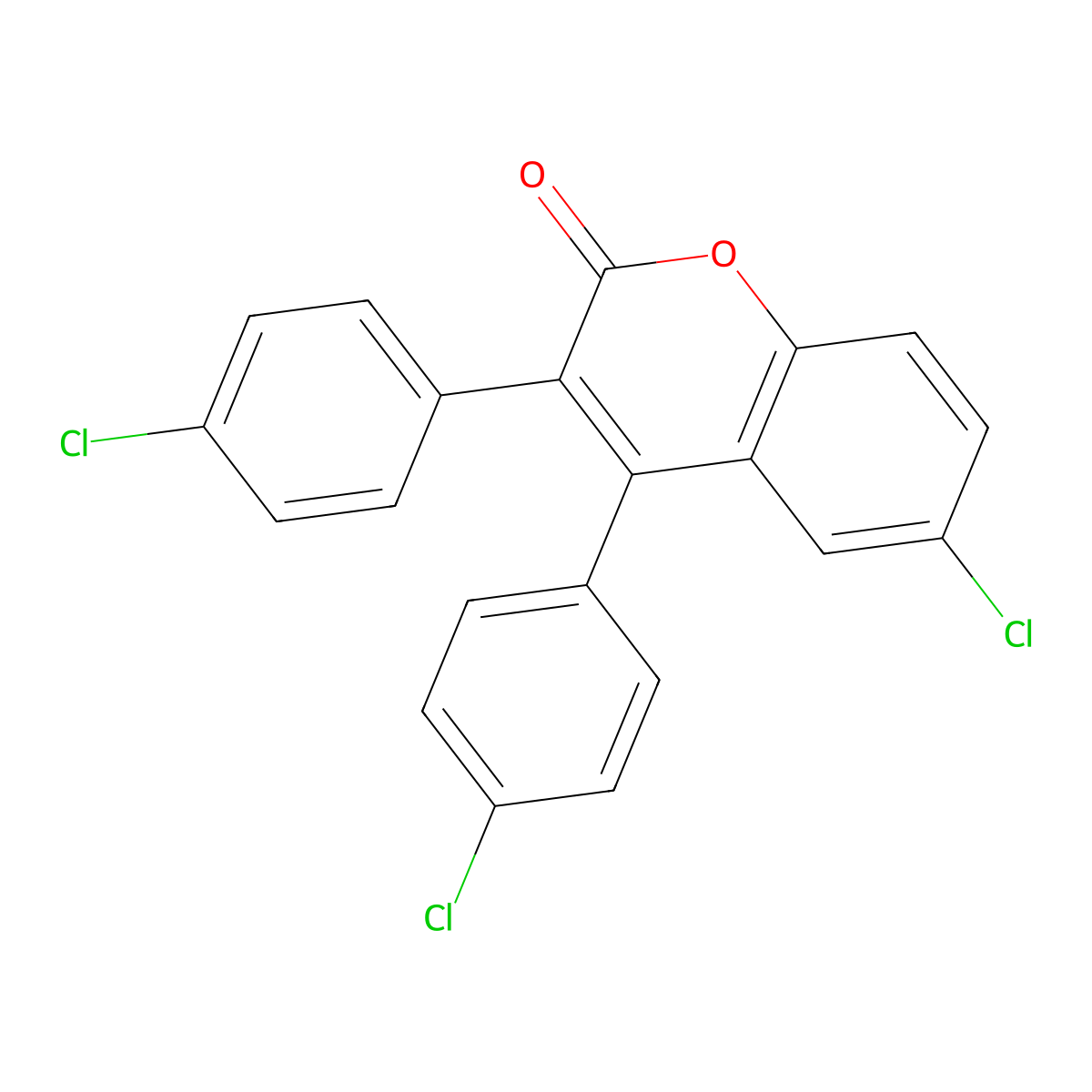 6-Chloro-3,4-bis(4-chlorophenyl)chromen-2-one molecular structure, CAS 263364-68-7