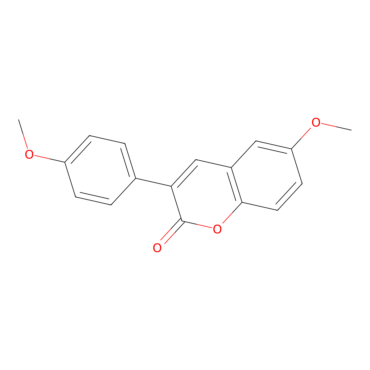 Coumarine, 6-methoxy-3-(4-methoxyphenyl)- molecular structure, CAS 263364-71-2