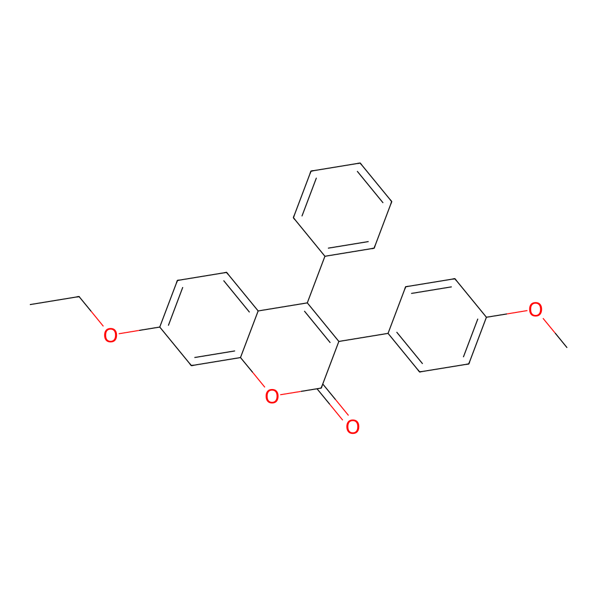 7-Ethoxy-3-(4-methoxyphenyl)-4-phenylchromen-2-one molecular structure, CAS 263364-89-2
