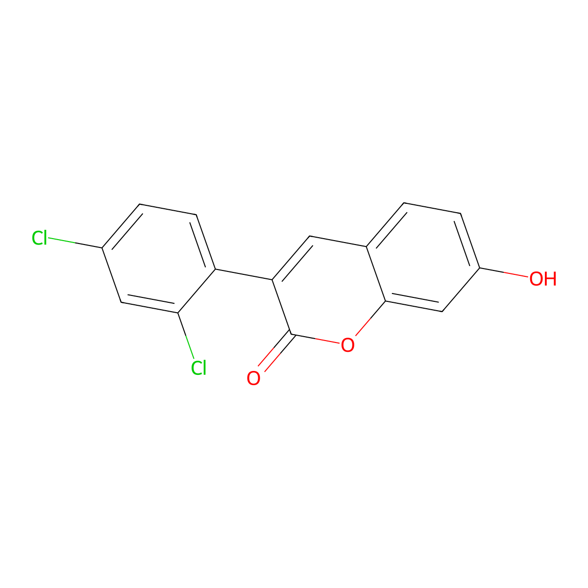 3-(2,4-Dichlorophenyl)-7-hydroxychromen-2-one molecular structure, CAS 263364-98-3