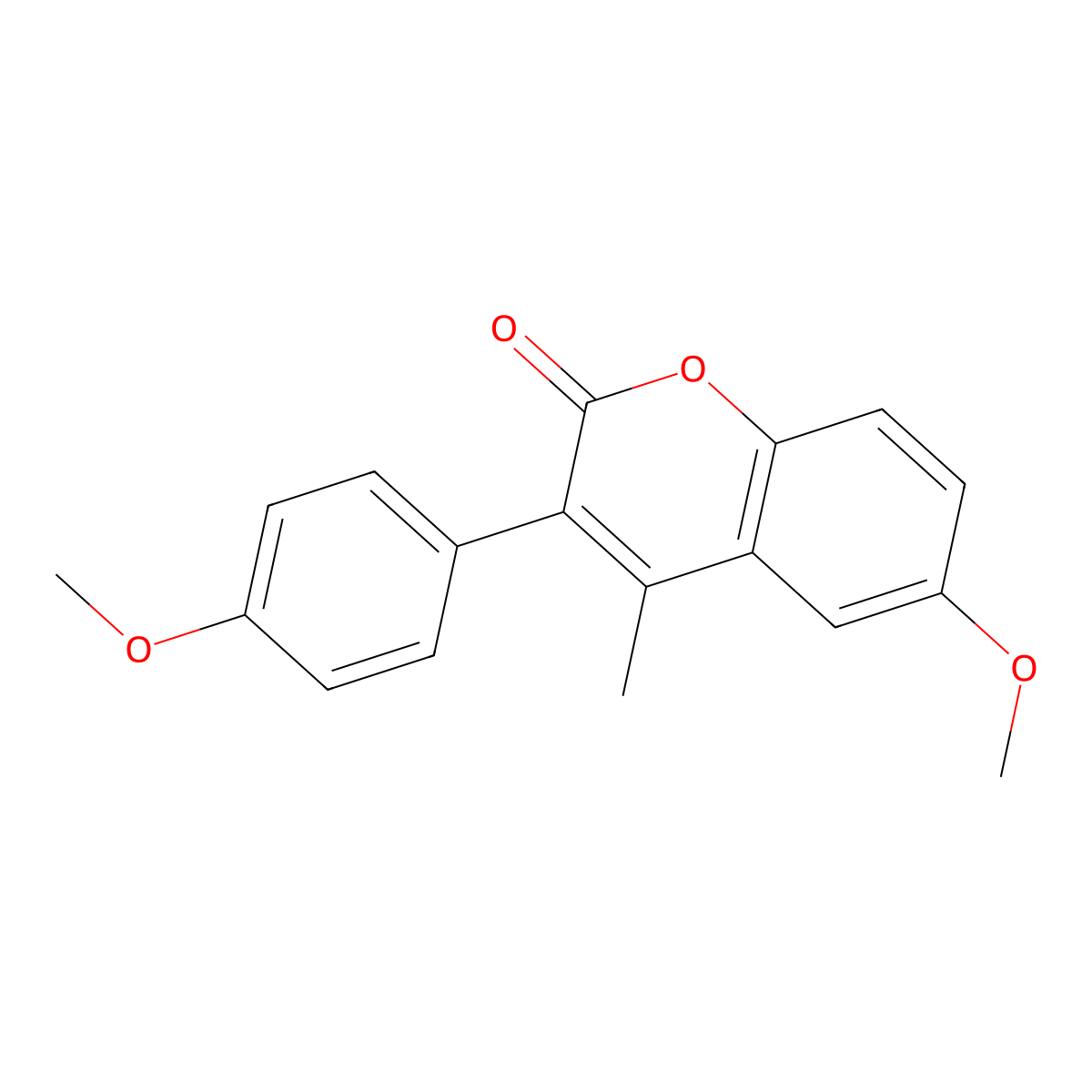 6-methoxy-3-(4-methoxyphenyl)-4-methyl-2H-chromen-2-one molecular structure, CAS 263365-06-6