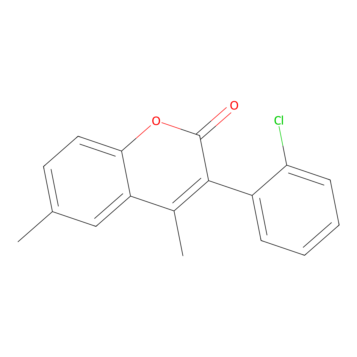 3-(2-Chlorophenyl)-4,6-dimethylchromen-2-one molecular structure, CAS 263365-24-8